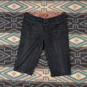 Y2K One Song Capri Jeans Size 12 Waist 35 Denim Jeans Cute Vintage Wide Opening